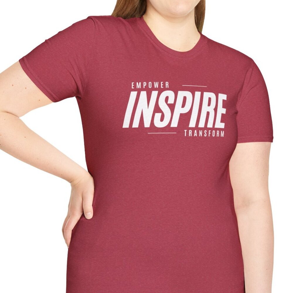 INSPIRE: Heather, Cardinal Red, Unisex T-Shirt, Activewear, Inspire